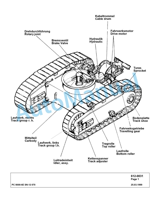 Komatsu PC8000-6E Hydraulic Excavator Parts Manual G12070-3