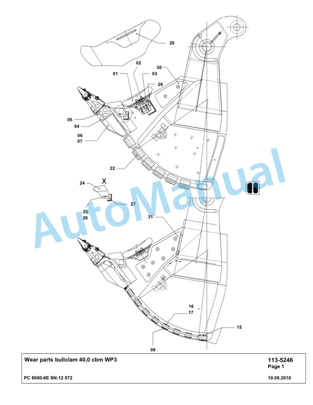 Komatsu PC8000-6E Hydraulic Excavator Parts Manual G12072-3