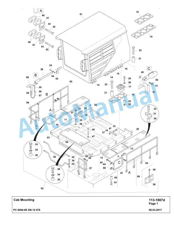 Komatsu PC8000-6E Hydraulic Excavator Parts Manual G12076-2