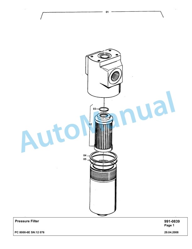 Komatsu PC8000-6E Hydraulic Excavator Parts Manual G12076-5