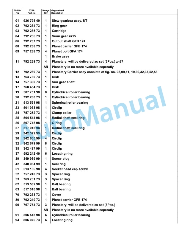 Komatsu PC8000-6E Hydraulic Excavator Parts Manual G12080-5