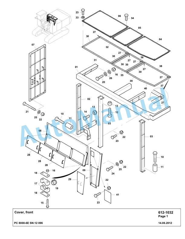 Komatsu PC8000-6E Hydraulic Excavator Parts Manual G12096-3