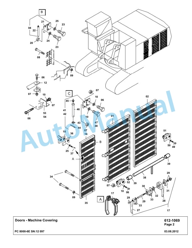 Komatsu PC8000-6E Hydraulic Excavator Parts Manual G12097-3