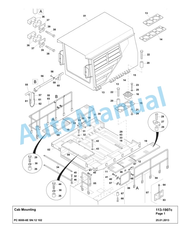 Komatsu PC8000-6E Hydraulic Excavator Parts Manual G12102-2