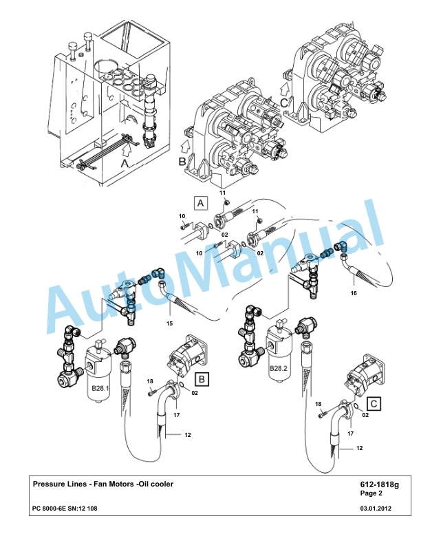 Komatsu PC8000-6E Hydraulic Excavator Parts Manual G12108-3