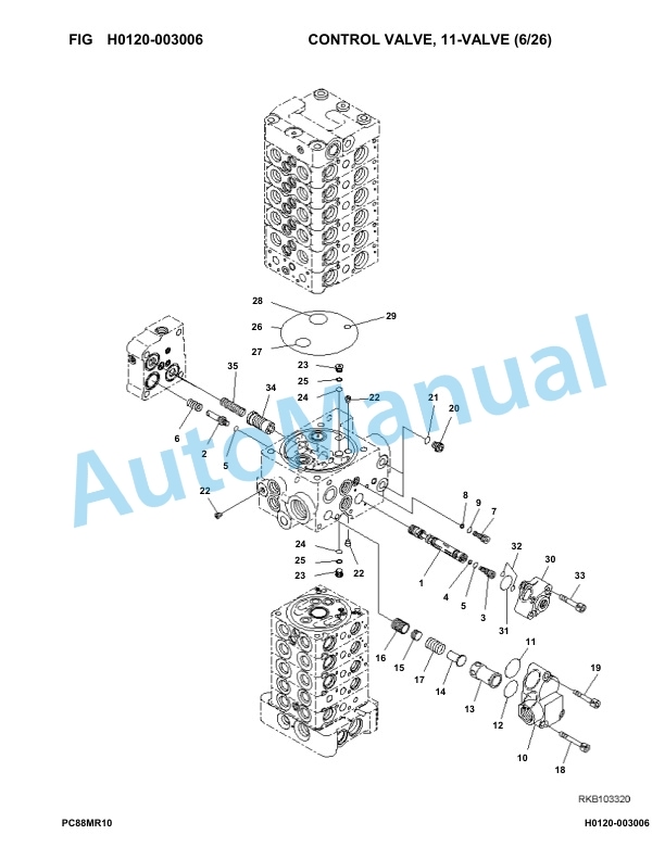 Komatsu PC80MR-10 Hydraulic Excavator Parts Manual F10003-UP-2