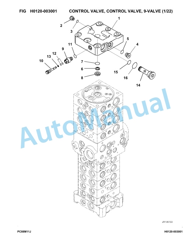 Komatsu PC88MR-11E0 Hydraulic Excavator Parts Manual 10001-UP-2