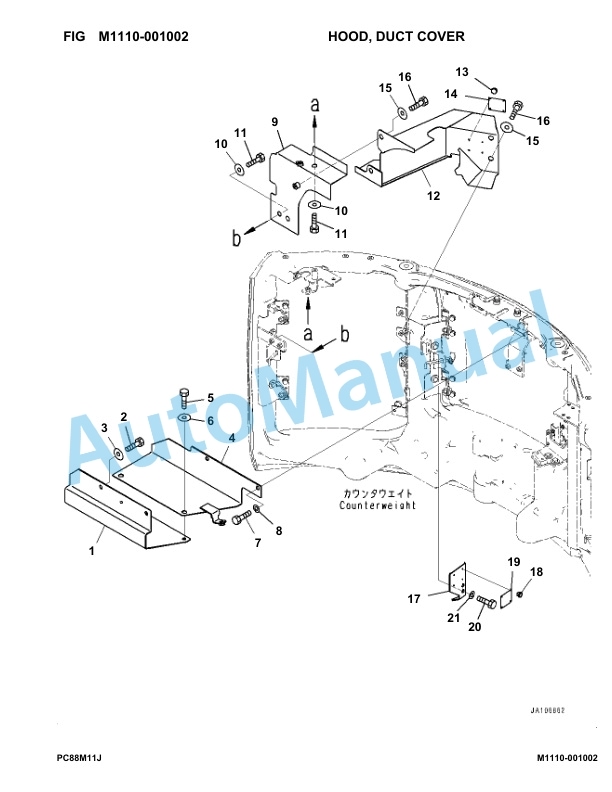 Komatsu PC88MR-11E0 Hydraulic Excavator Parts Manual 10001-UP-4