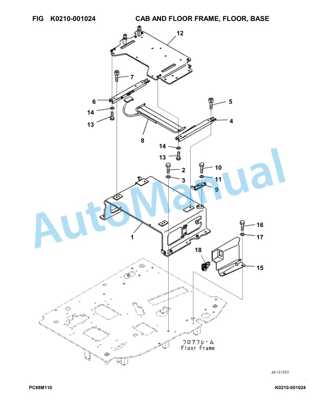 Komatsu PC88MR-11E0 Hydraulic Excavator Parts Manual F20001-UP-3