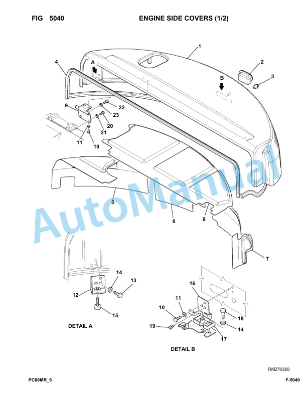 Komatsu PC88MR-6 Hydraulic Excavator Parts Manual F00003-UP-3