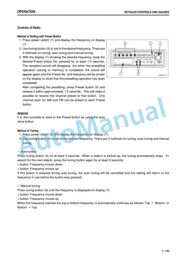 Komatsu PC88MR-8 Hydraulic Excavator Operation and Maintenance Manual TEN00529-10-3