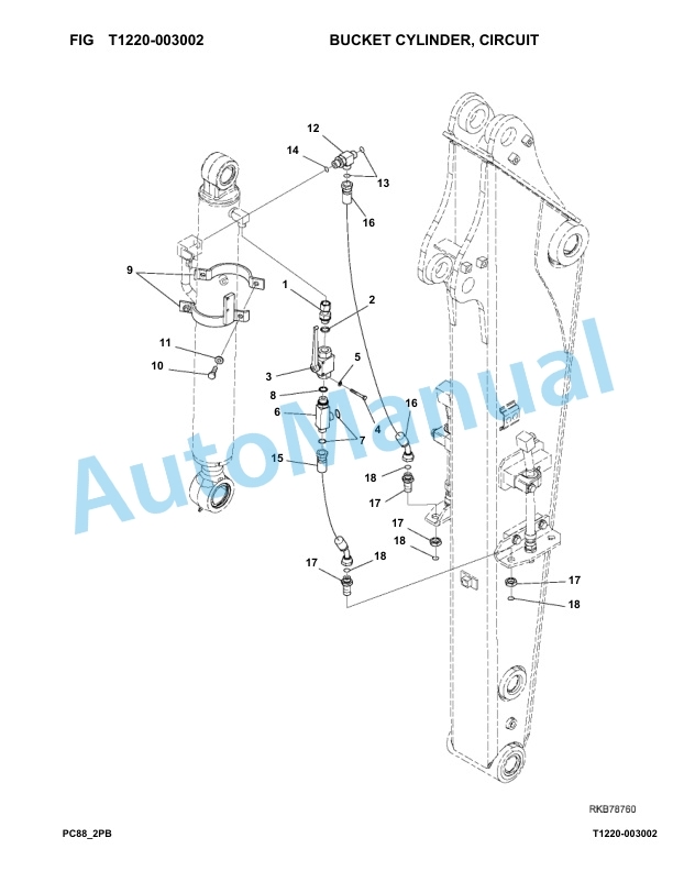 Komatsu PC88MR-8 JPN 2-Piece Boom Application Hydraulic Excavator Parts Manual 5001-UP-5