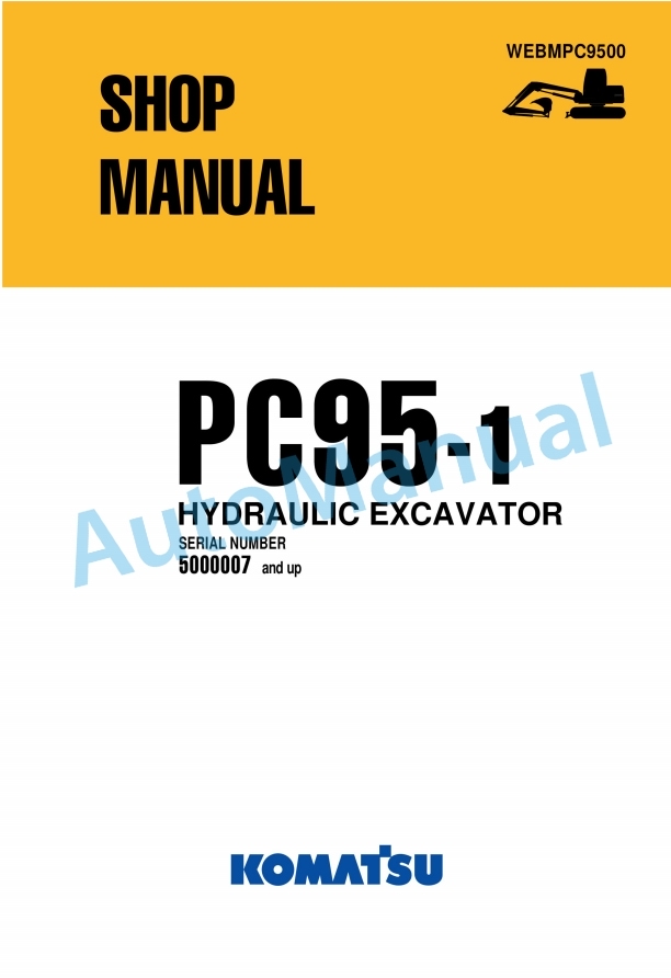 Komatsu PC95-1 Hydraulic Excavator Shop Manual WEBMPC9500