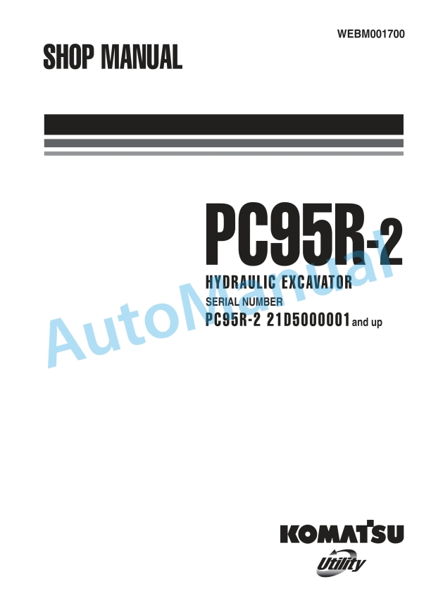 Komatsu PC95-R2 Hydraulic Excavator Shop Manual WEBM001700
