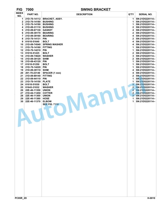 Komatsu PC95R-2 Hydraulic Excavator Parts Manual 21D5220114-up-5