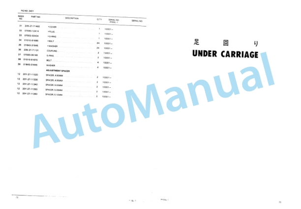 Komatsu PF55L-1 Parts Manual PEPBF2050101-3