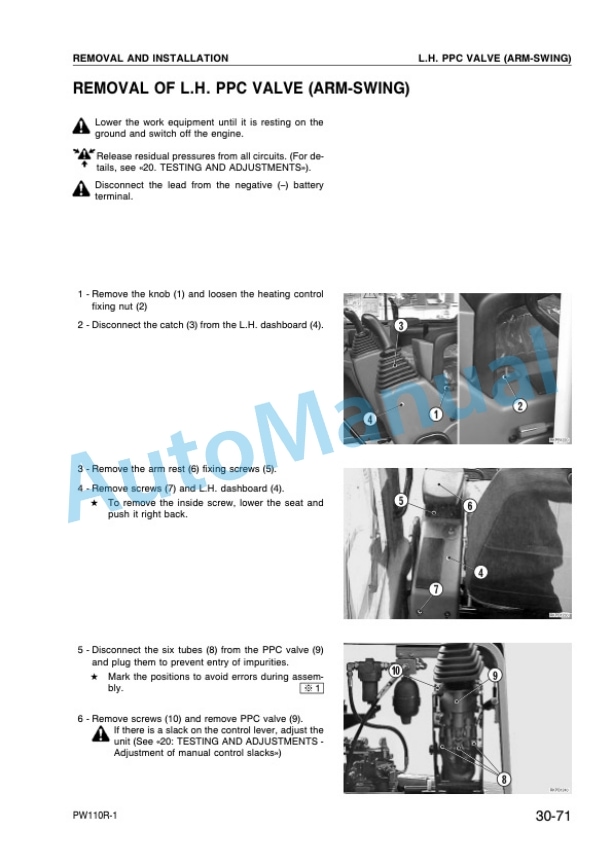 Komatsu PW110R-1 Wheeled Excavator Shop Manual WEBM000800-4