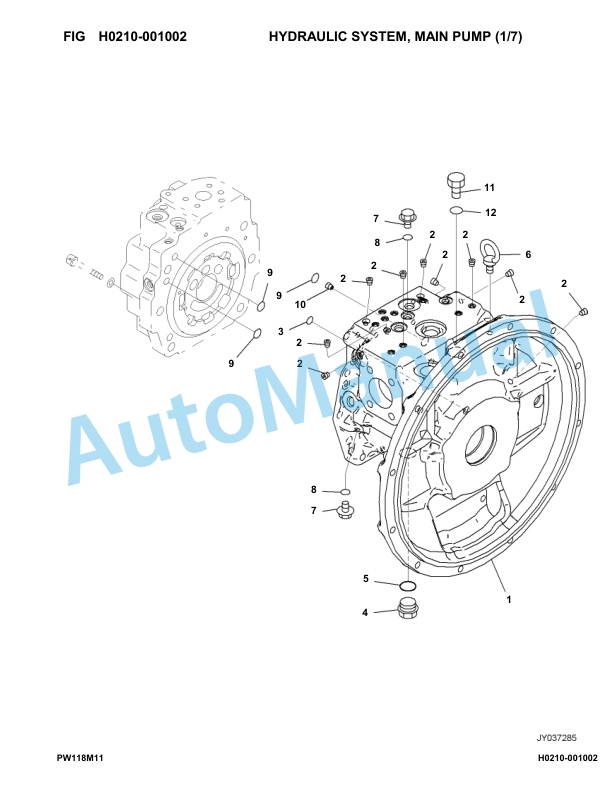 Komatsu PW118MR-11 Hydraulic Excavator Parts Manual F30003-UP-2
