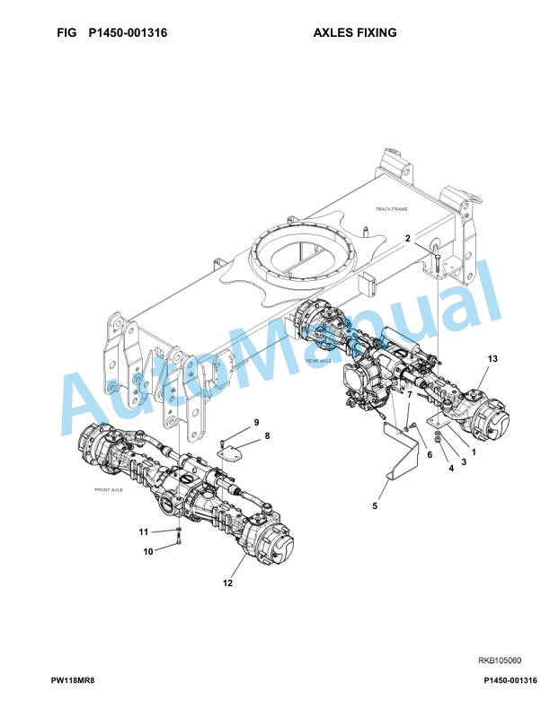 Komatsu PW118MR-8 Hydraulic Excavator Parts Manual F00003-UP-5