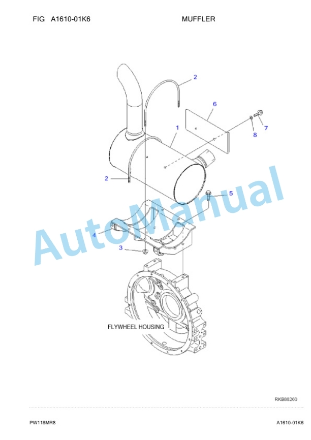 Komatsu PW118MR-8 Wheeled Excavator Parts Manual F00003-2