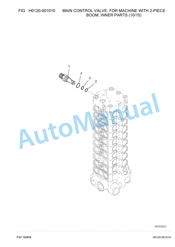 Komatsu PW118MR-8 Wheeled Excavator Parts Manual F00003-3