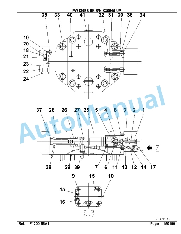 Komatsu PW130ES-6K Hydraulic Excavator Parts Manual SAA4D14U, S4D102EU-2