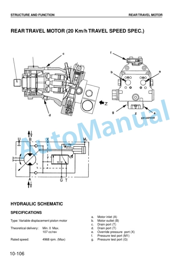 Komatsu PW130ES-6K Hydraulic Excavator Shop Manual UEBM001202-2