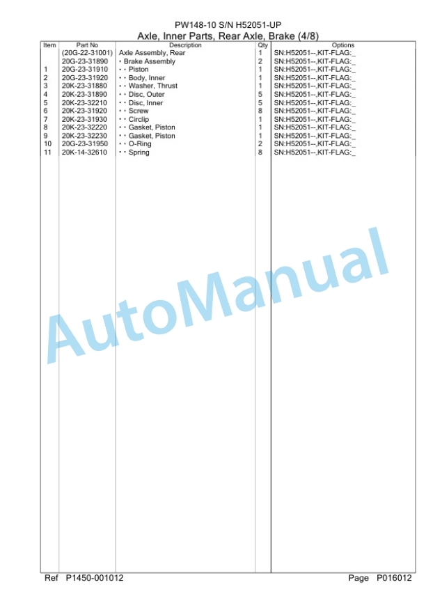 Komatsu PW148-10 Wheeled Excavator Parts Manual PC0000766H-4