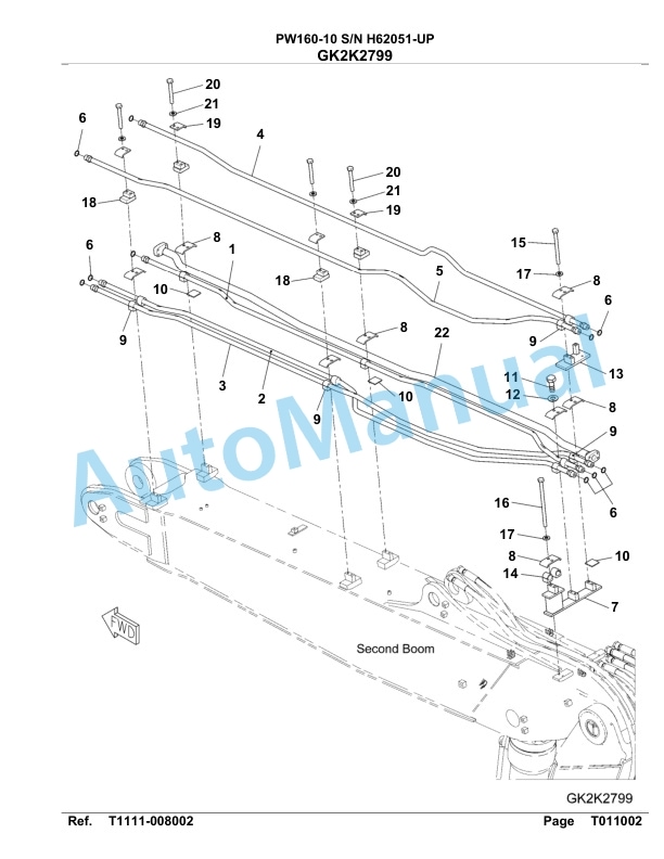 Komatsu PW160-10 Hydraulic Excavator Parts Manual PW00001H-5