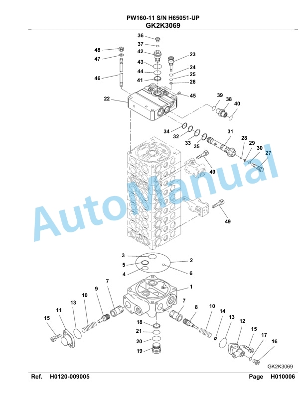 Komatsu PW160-11 Hydraulic Excavator Parts Manual PW00007H-2