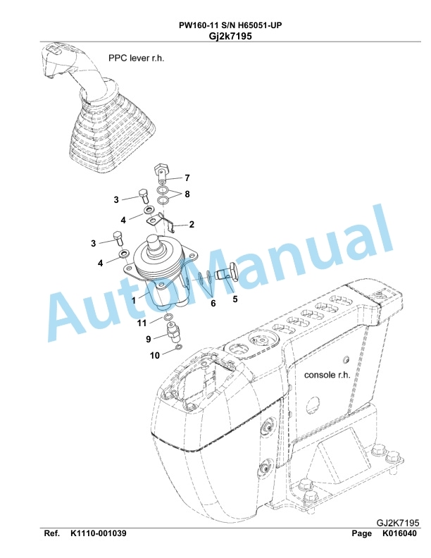 Komatsu PW160-11 Hydraulic Excavator Parts Manual PW00007H-3