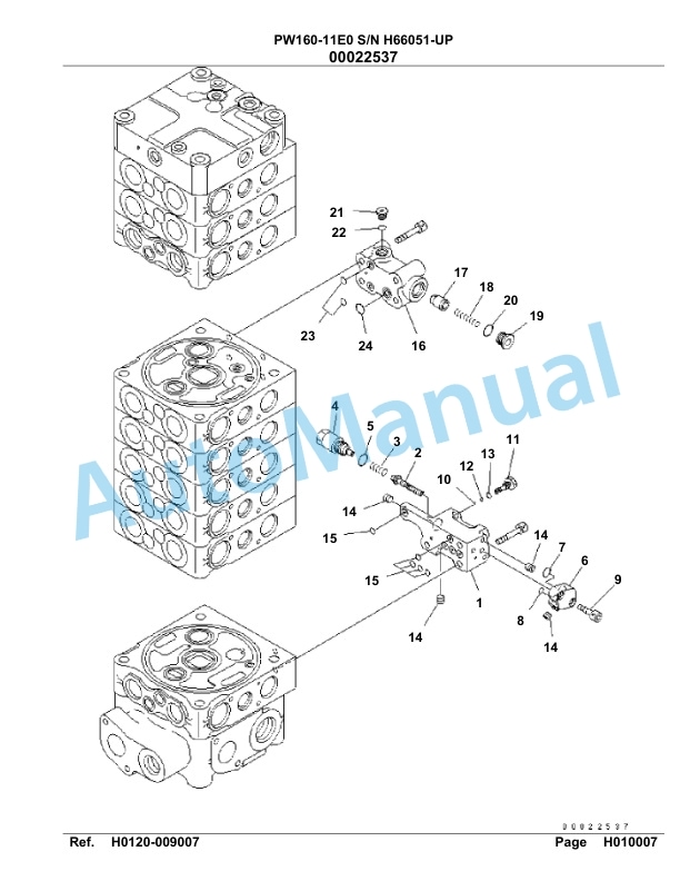 Komatsu PW160-11E0 Hydraulic Excavator Parts Manual PW00014H-2