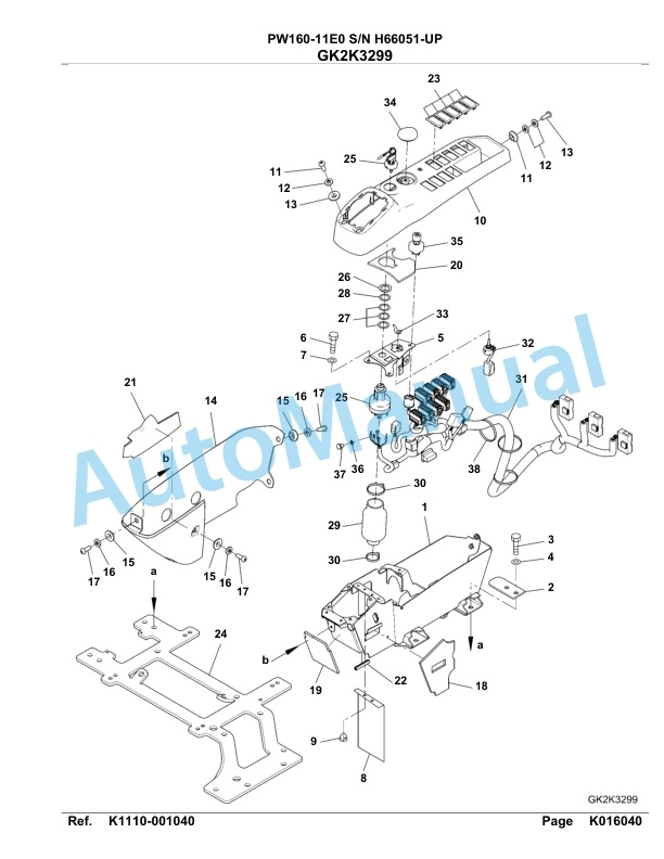 Komatsu PW160-11E0 Hydraulic Excavator Parts Manual PW00014H-3