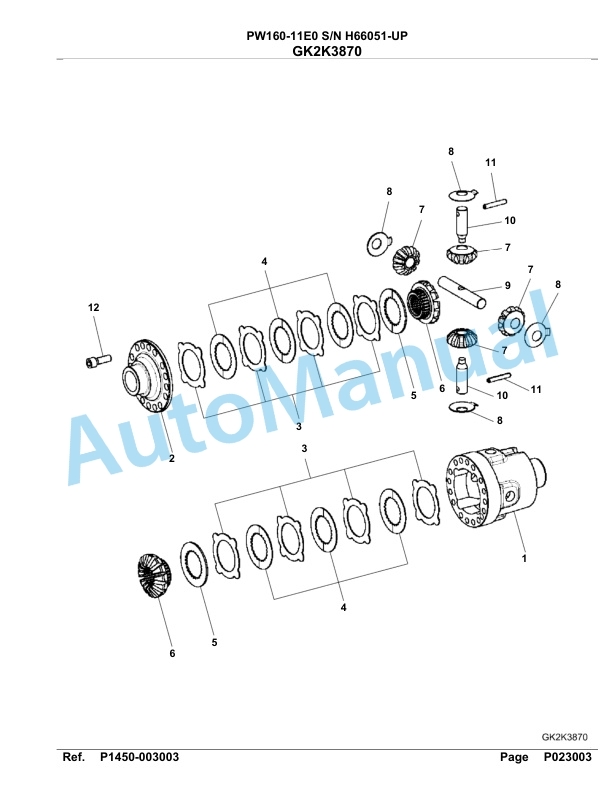 Komatsu PW160-11E0 Hydraulic Excavator Parts Manual PW00014H-4