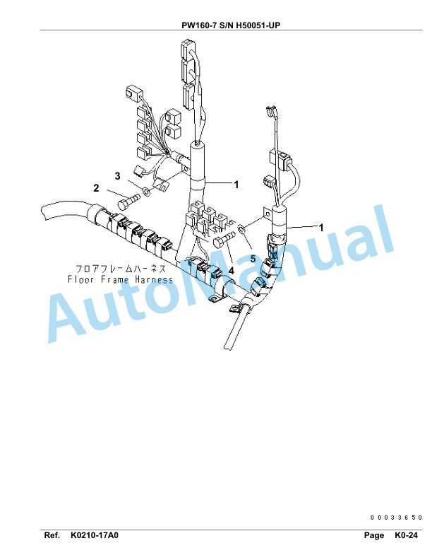 Komatsu PW160-7 Hydraulic Excavator Parts Manual H50051-UP-3