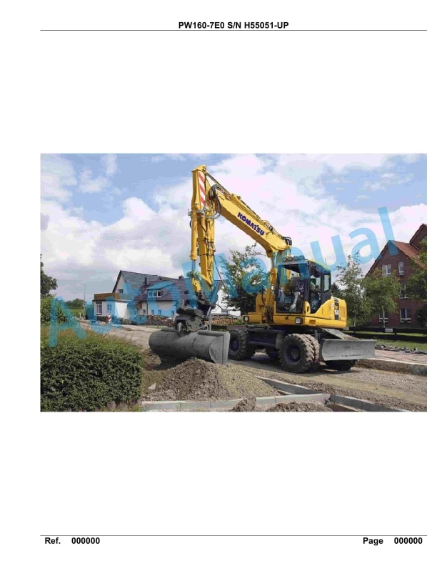 Komatsu PW160-7E0 Hydraulic Excavator Parts Manual H55051-UP