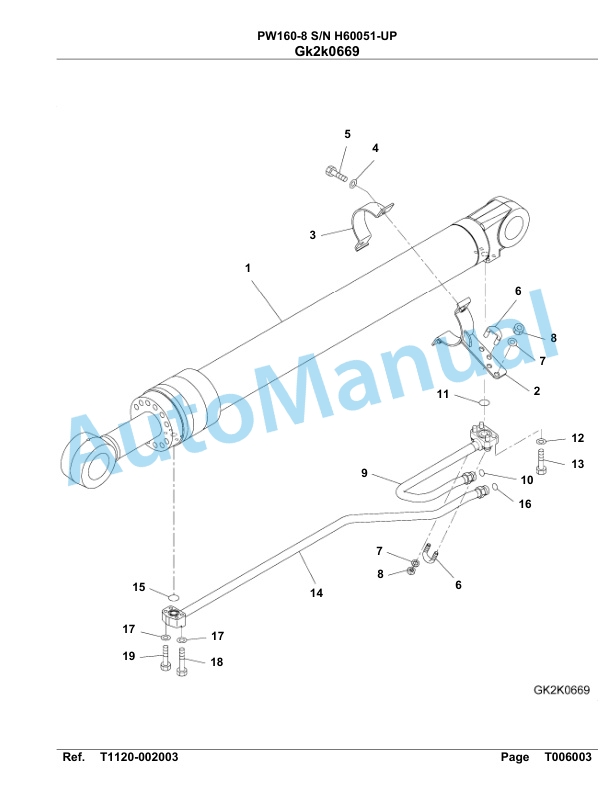 Komatsu PW160-8 Hydraulic Excavator Parts Manual SAA4D1CH-5