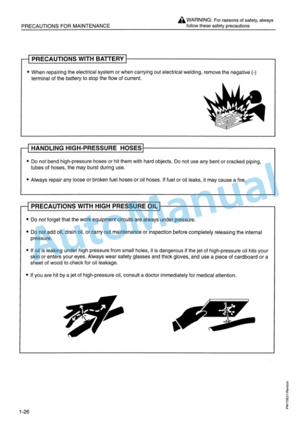Komatsu PW170-5K Wheeled Excavator Operation and Maintenance Manual EEAM000102-2