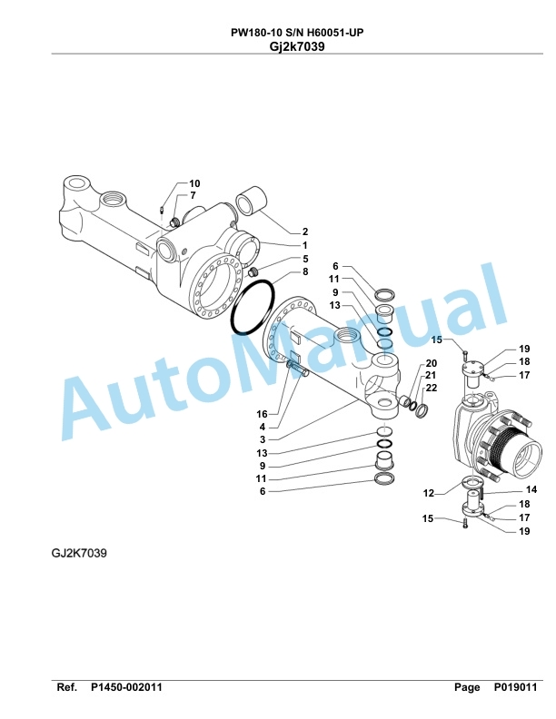 Komatsu PW180-10 Hydraulic Excavator Parts Manual SAA6DE2H-4