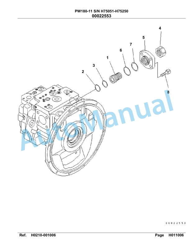 Komatsu PW180-11 Hydraulic Excavator Parts Manual PW00003H-2