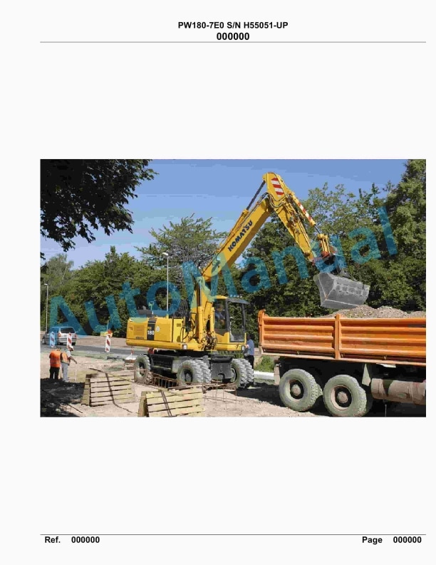 Komatsu PW180-7E0 Hydraulic Excavator Parts Manual H55051-UP