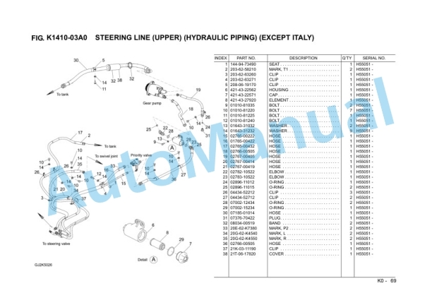 Komatsu PW180-7E0 Wheeled Excavator Parts Manual VZPB194002-3