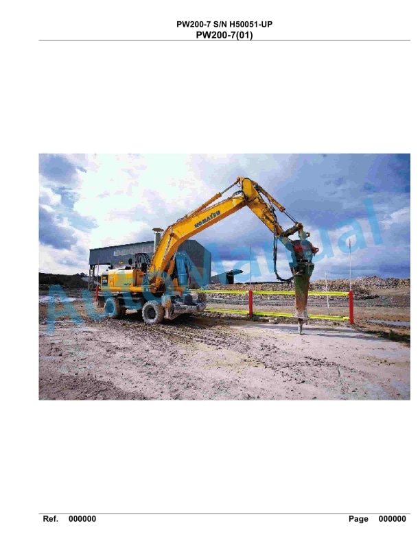 Komatsu PW200-7 Hydraulic Excavator Parts Manual H50051-UP