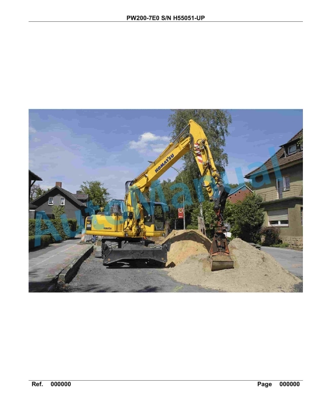 Komatsu PW200-7E0 Hydraulic Excavator Parts Manual H55051-UP