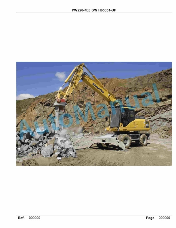 Komatsu PW200-7E0 Hydraulic Excavator Parts Manual H65051-UP