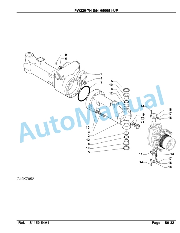 Komatsu PW220-7H Hydraulic Excavator Parts Manual H50051-UP-4