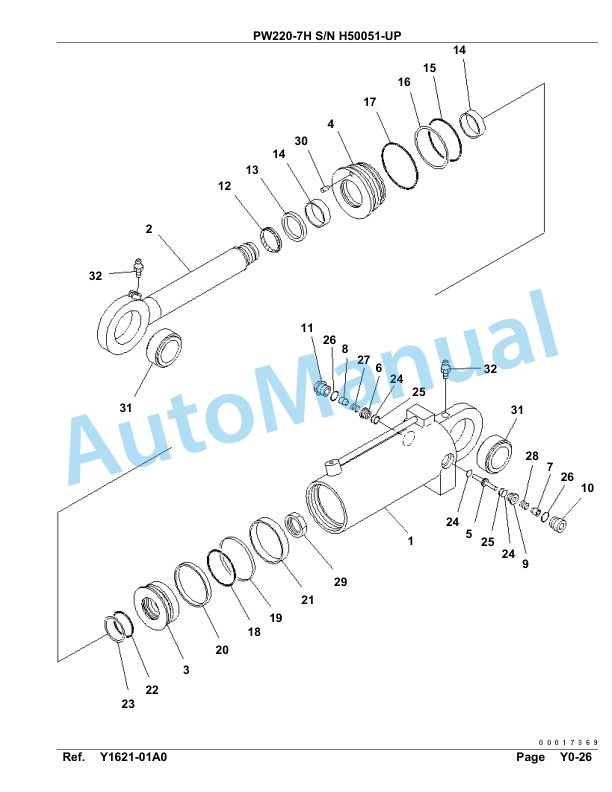 Komatsu PW220-7H Hydraulic Excavator Parts Manual H50051-UP-5