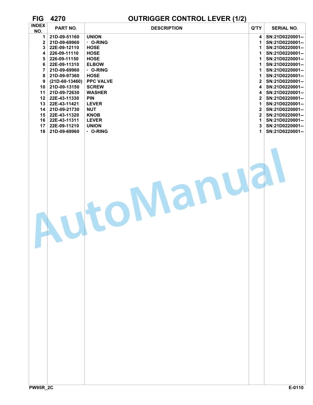 Komatsu PW95R-2 Hydraulic Excavator Parts Manual 21D0220001-up-3