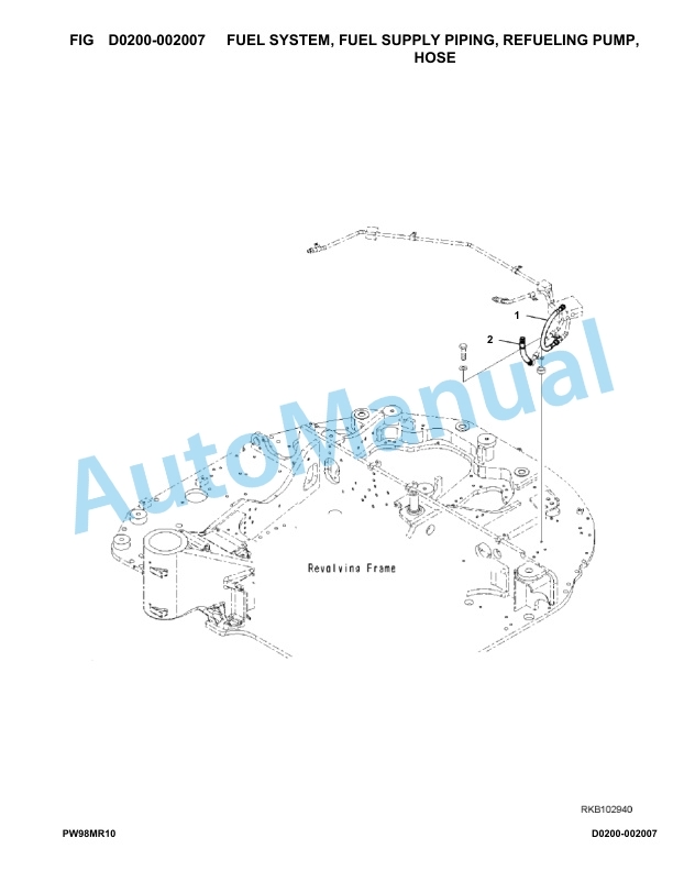 Komatsu PW98MR-10 Hydraulic Excavator Parts Manual F00003-UP-2