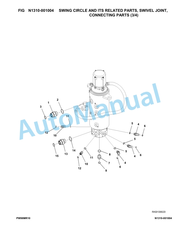 Komatsu PW98MR-10 Hydraulic Excavator Parts Manual F00003-UP-4